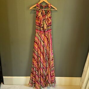 Haute Hippie silk full length gown